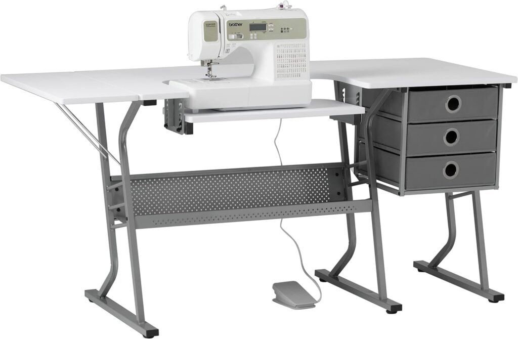 Sew Ready Eclipse Hobby and Sewing Machine Table - White Sewing Table